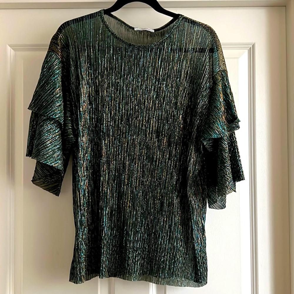 BNWOT Metallic Zara Top